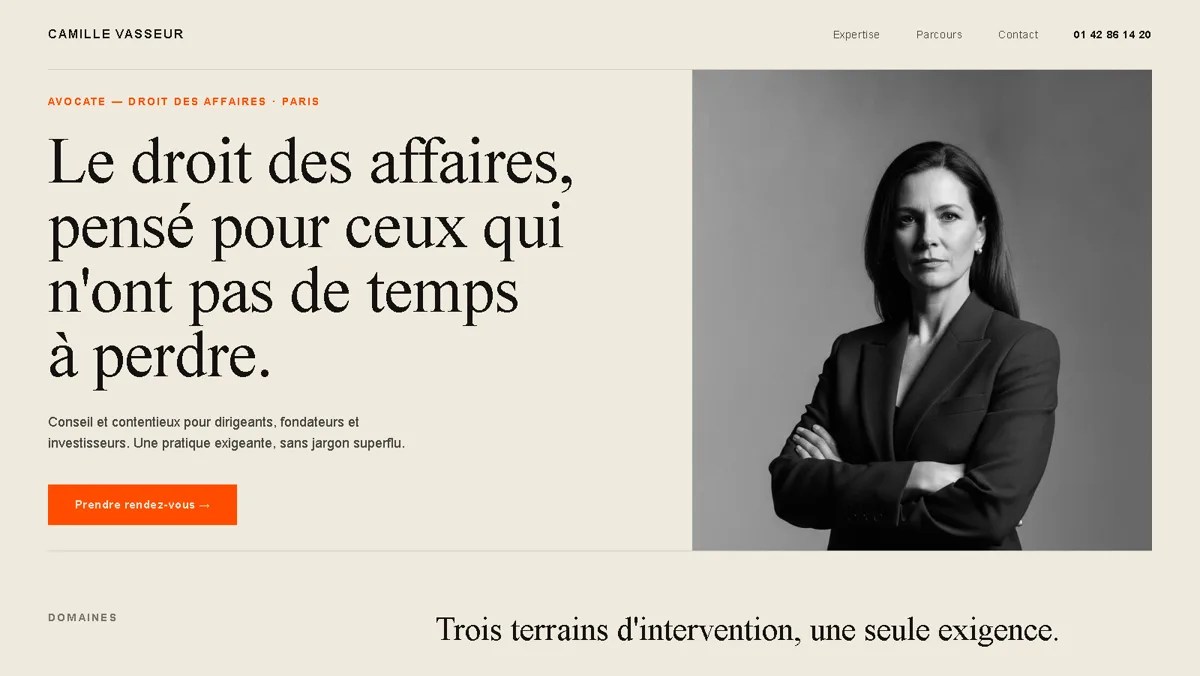 Maquette site vitrine avocat